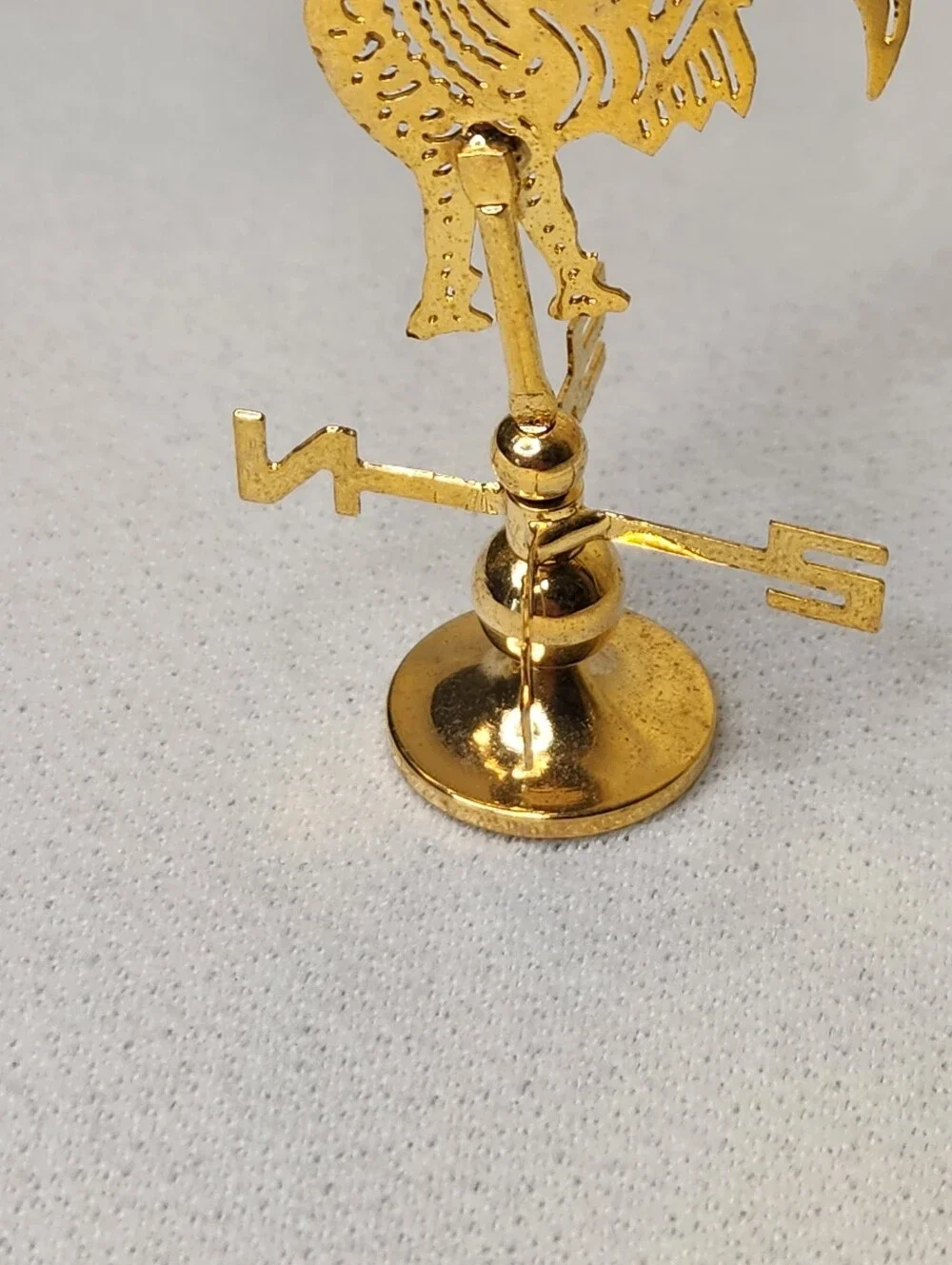Vintage Miniature Dollhouse Brass Pieces 1:12 Scale Pedastol Clock, Calculator